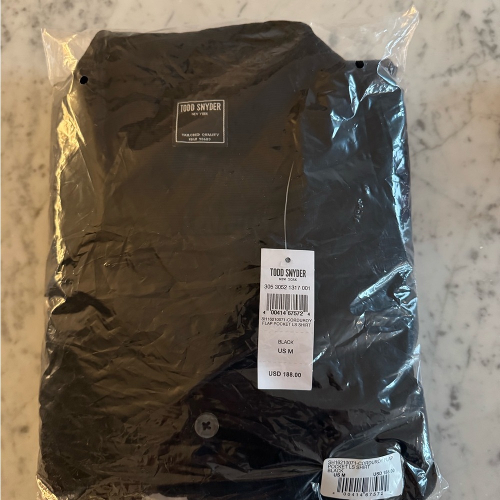 Todd Snyder Classic Black Corduroy Shirt